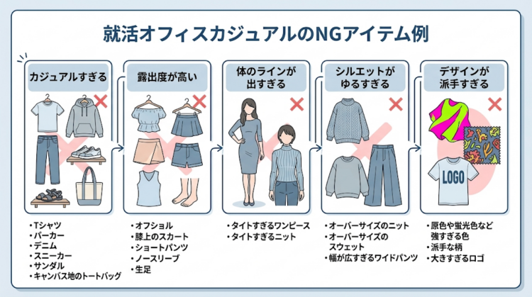 就活で「服装自由」はオフィスカジュアルで行けばいい？男女別の具体例7